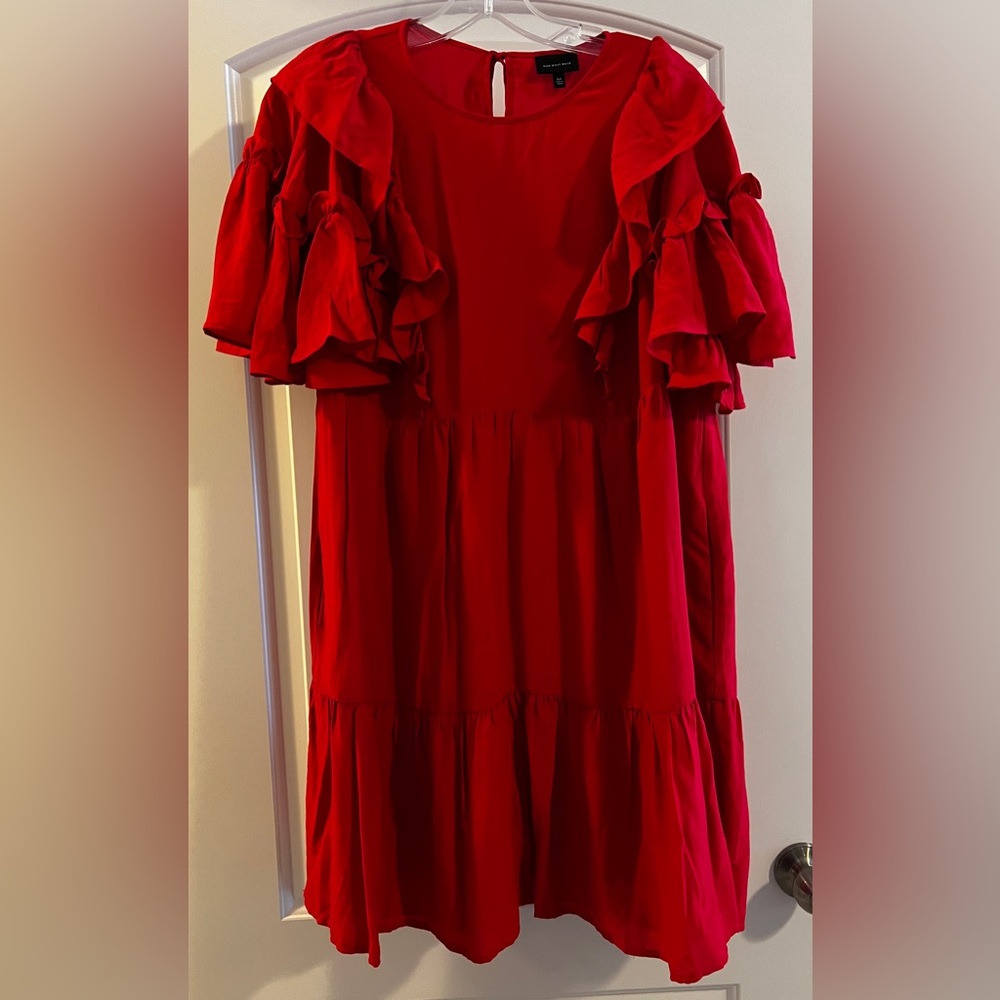 Who What Wear Vibrant Red Dress